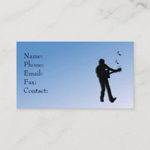 Guitar Player Blue Business Card