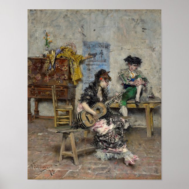 Guitar Player by Giovanni Boldini Print (Front)
