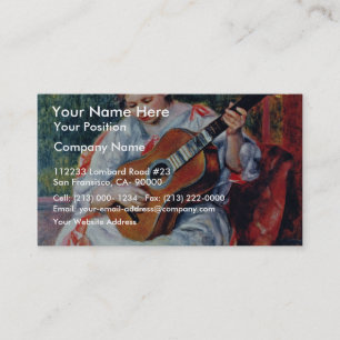 Guitar Player By Pierre-Auguste Renoir Business Card