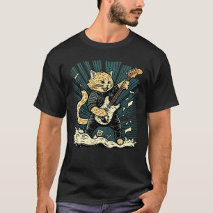 Guitar Player Cat Guitarist Kitten Cute Cat T-Shirt