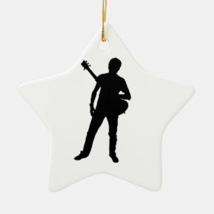 "Guitar Player" design gifts and products Ceramic Tree Decoration