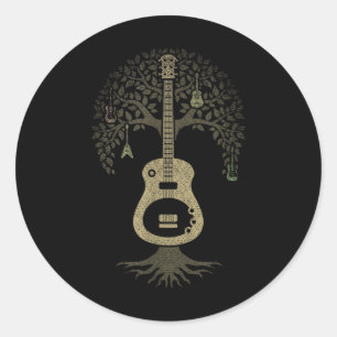 Guitar Player Earth Day Gift Guitar Classic Round Sticker