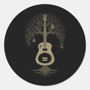 Guitar Player Earth Day Gift Guitar Classic Round Sticker