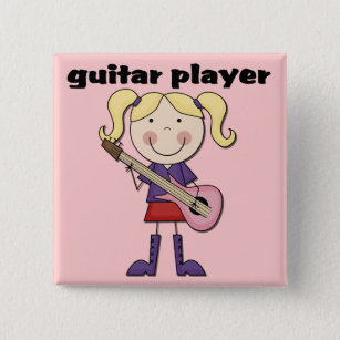 Guitar Player Female Tshirts and Gifts 15 Cm Square Badge