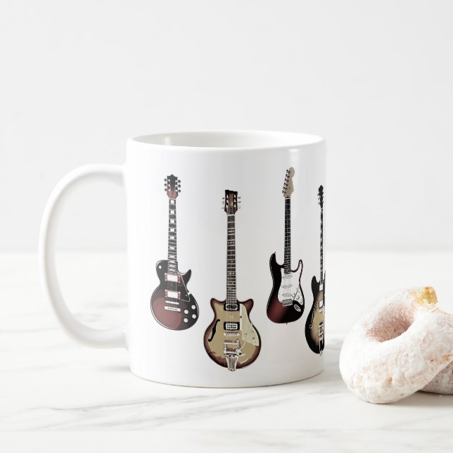 Guitar Player Gift Rock and Roll Musician Band Mug (With Donut)