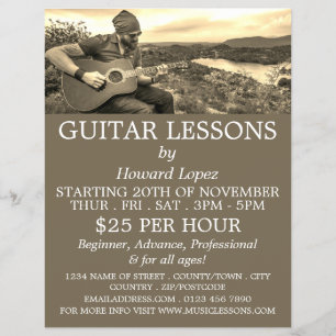 Guitar Player, Guitar Lessons Advertising Flyer