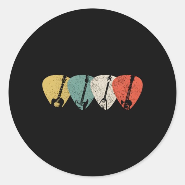 Guitar Player Guitarist Classic Round Sticker (Front)
