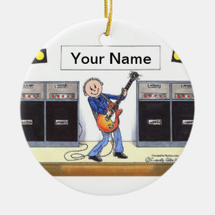 Guitar Player - Male Ceramic Tree Decoration