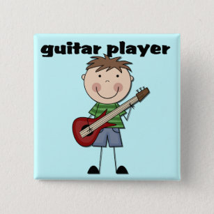 Guitar Player - Male Tshirts and Gifts 15 Cm Square Badge
