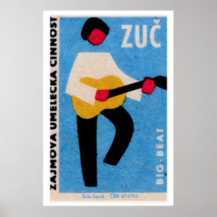 Guitar Player - Matchbox Print - Czech Wall Art