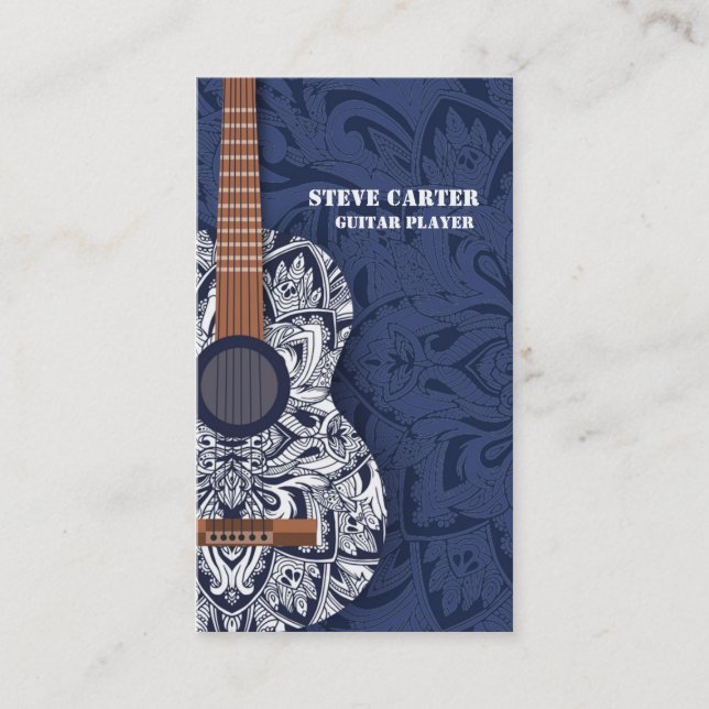 Guitar Player Music Artist Teacher School Concert Business Card (Front)