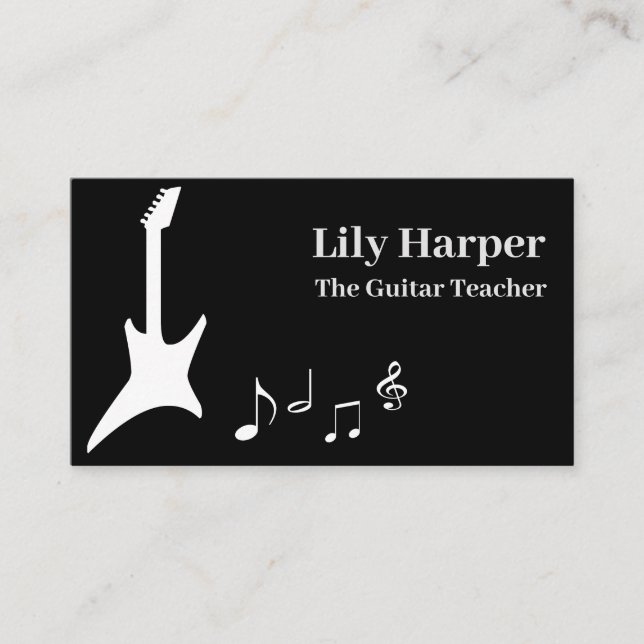 Guitar Player Music Artist Teacher School Concert Calling Card (Front)