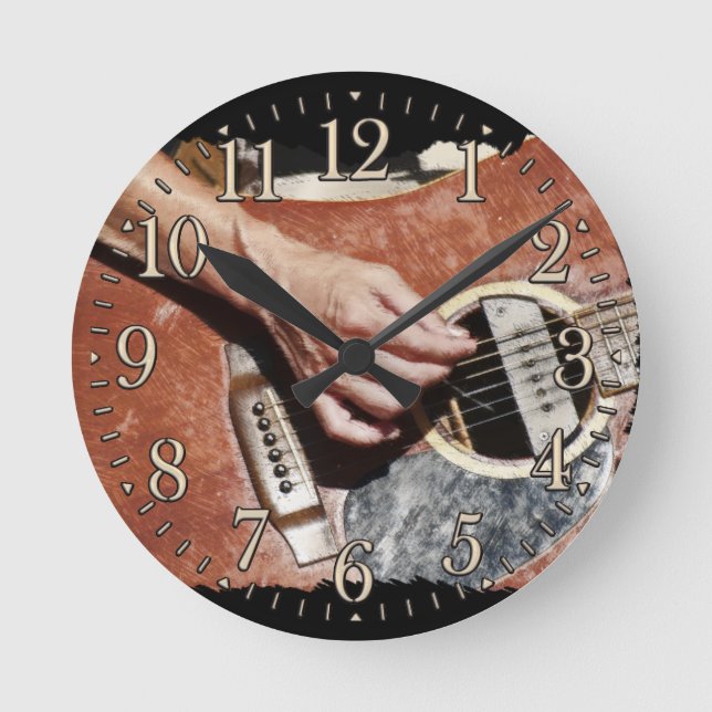 Guitar Player Music Themed Wall Clock (Front)