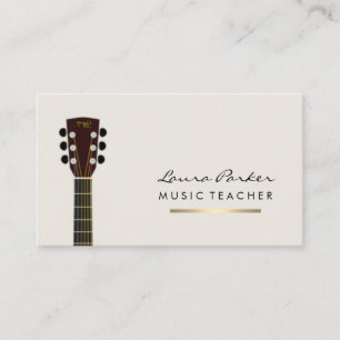 Guitar Player Musician Music Teacher  Gold Business Card