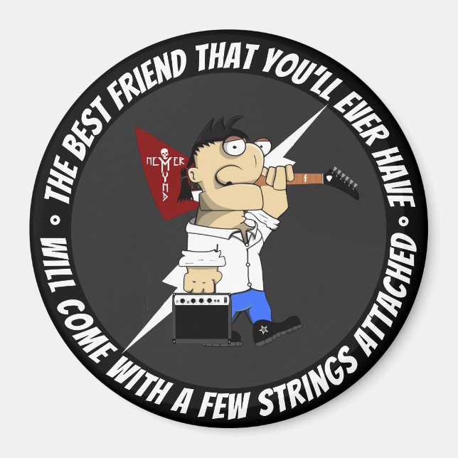 Guitar Player On The Road Again Best Friend Comic  Magnet (Front)