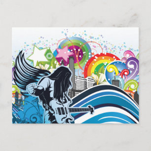Guitar Player ~ Rock Heavy Metal Band Music Postcard