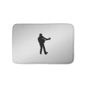Guitar Player Silver Bath Mat