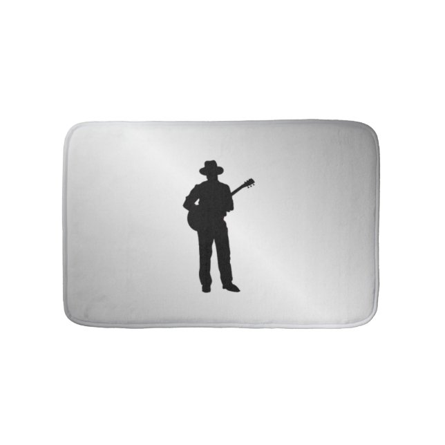 Guitar Player Silver Bath Mat (Front)
