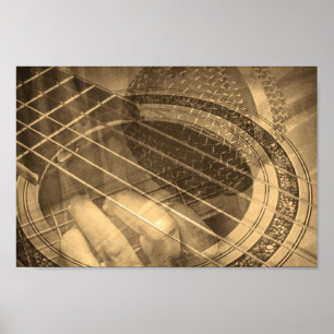 Guitar player singer performer collage poster