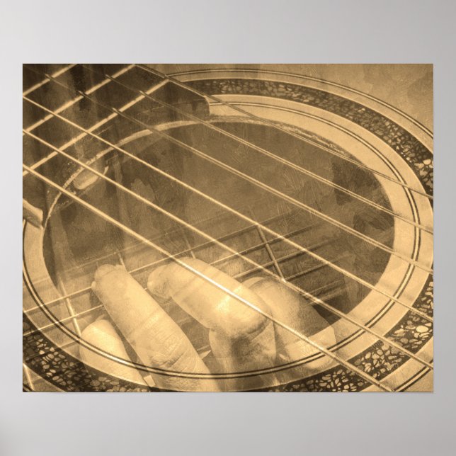 Guitar player singer performer collage poster (Front)