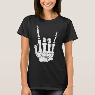 Guitar player tee skeleton hand rocker music lover