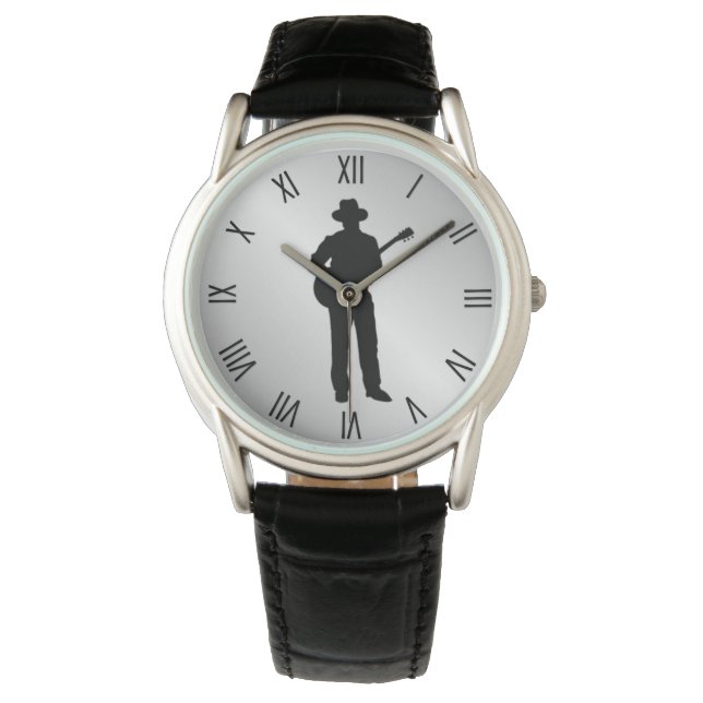 Guitar Player w Roman Numerals Watch (Front)