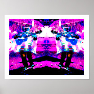 Guitar players art poster