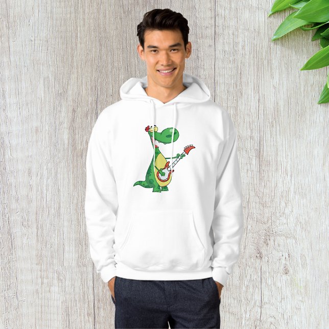 Guitar Playing Dinosaur Mens Hoodie (Creator Uploaded)