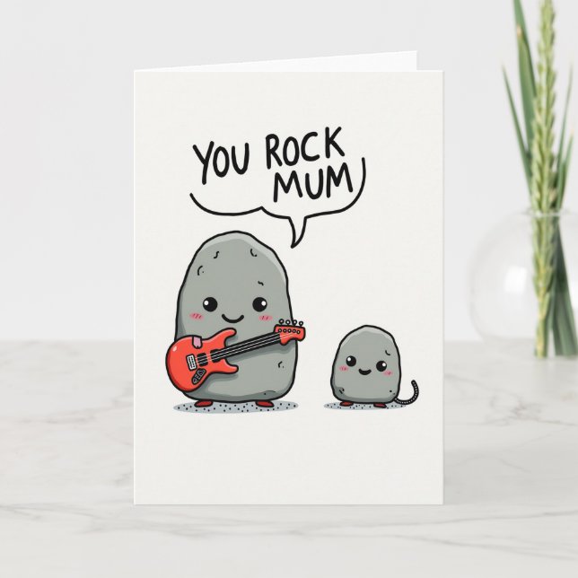 Guitar Playing Mums Day Card (Front)