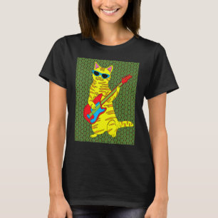 Guitar Playing Retro Cat T-Shirt