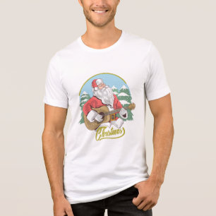 Guitar Playing Santa Claus   Christmas Tri-Blend Shirt