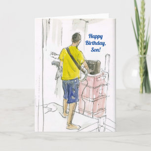 GUITAR PLAYING SON BIRTHDAY CARD