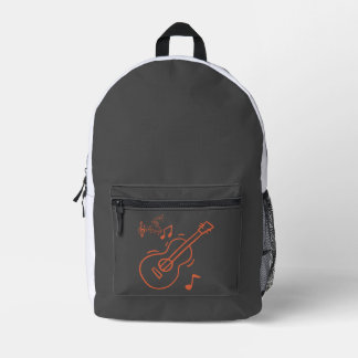 guitar printed backpack