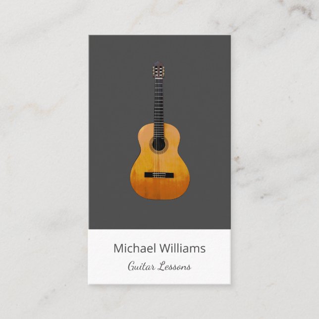 Guitar Professional Music Lessons Education Business Card (Front)