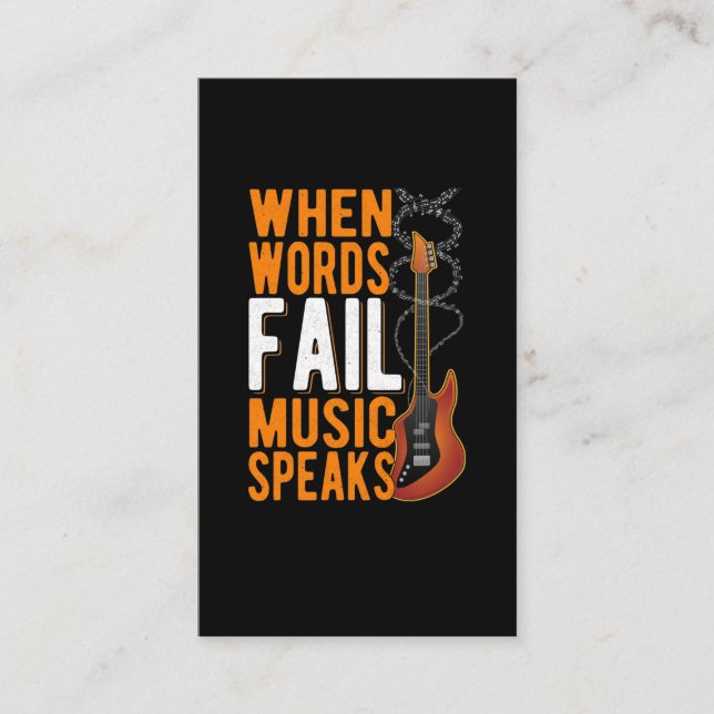Guitar Quote Guitarist Inspirational Music Lover Business Card (Front)
