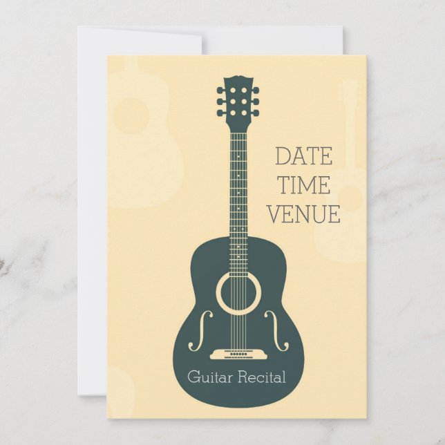 Guitar Recital elegant stylish performance Invitation (Front)