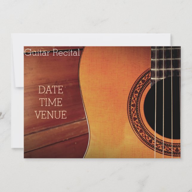 Guitar Recital elegant stylish performance Invitation (Front)