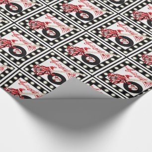 Guitar Record and Music Notes With Light Border Wrapping Paper