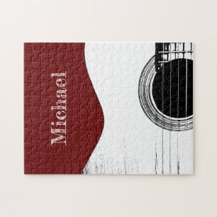 Guitar Red Musical Jigsaw Puzzle