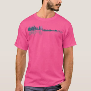 Guitar Reflection Retro Nature Forest Guitar Lake T-Shirt