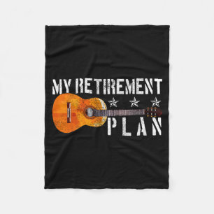 Guitar Retirement Plan - Funny Gift For Retired Gu Fleece Blanket