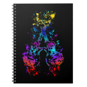 Guitar Retro Rock and Roll Music Lover Guitarist Notebook