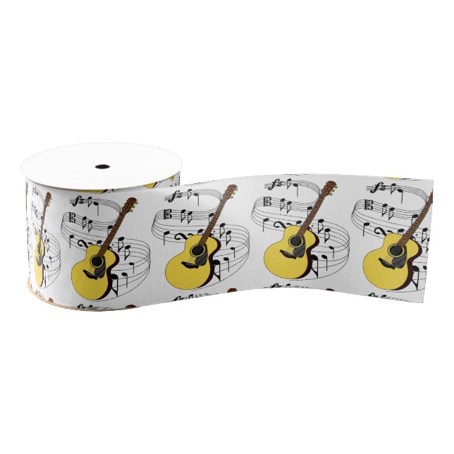Guitar Ribbon Grosgrain Ribbon (Spool)