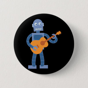 Guitar Robot 6 Cm Round Badge