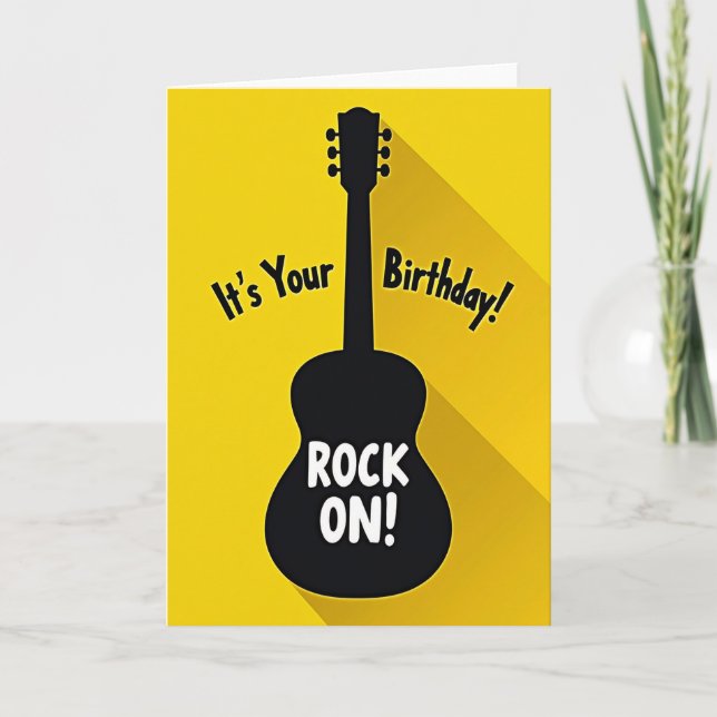 Guitar Rock Birthday Card (Front)