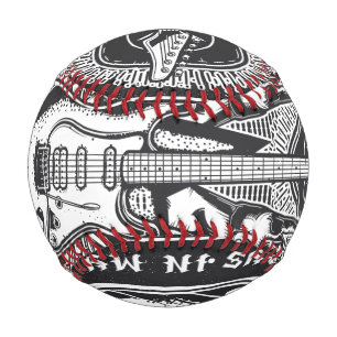 Guitar Rock design Baseball