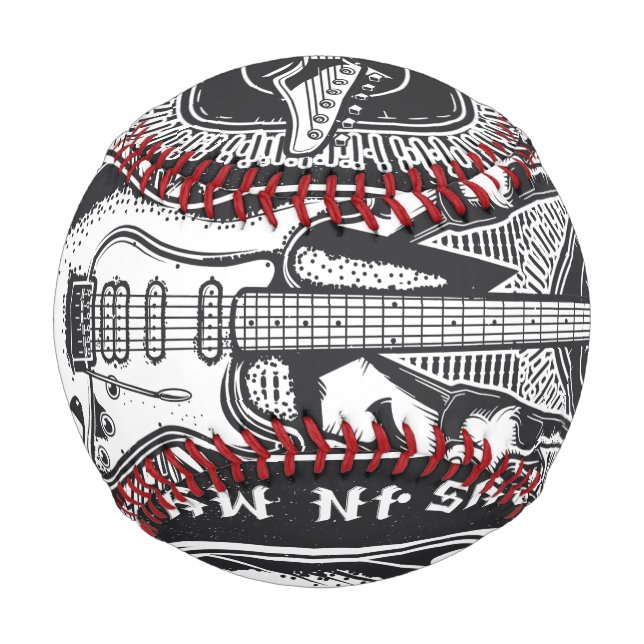 Guitar Rock design Baseball (Front)