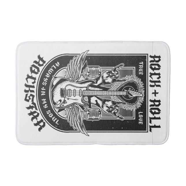 Guitar Rock design Bath Mat (Front)