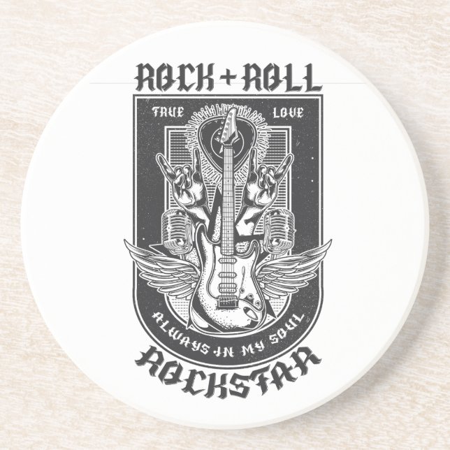 Guitar Rock design Coaster (Front)