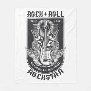 Guitar Rock design Fleece Blanket